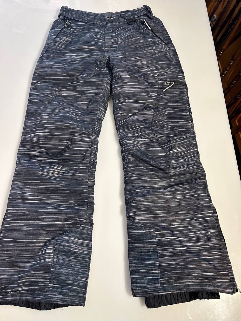 Swiss Alps Youth Black Heather Static Print Ski Snowboard Pants Boys 10/12